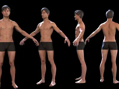 Man Base mesh Evro Low-poly 3D model