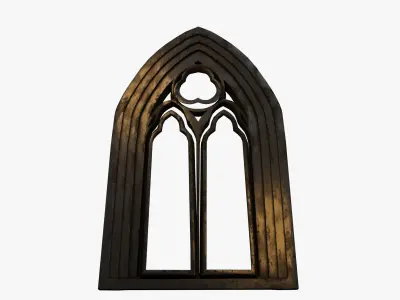 Medieval  window Low-poly 3D model