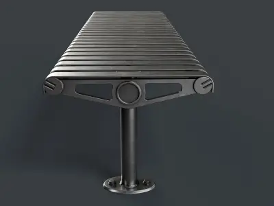 Metal Modern Bench 28 PBR Game Ready Low-poly 3D model