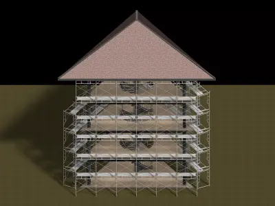 Pavilion in construction scene 26i07 3D model