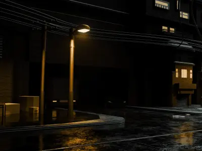  Modern city steet with 500 OBJECTS 3D model