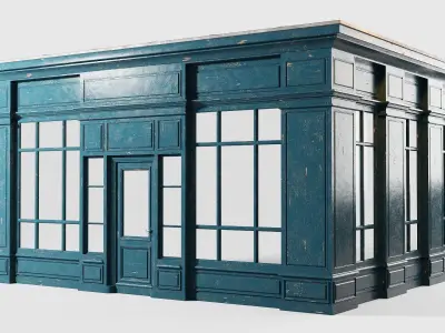 Shop fronts Low-poly 3D model