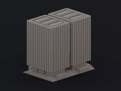 Brutalist Building 08 Low-poly 3D model