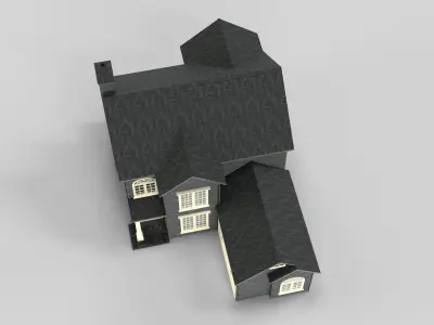 British House Design 18T1  Low-poly 3D model