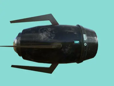 Mega Buster Black - Hand Cannon - SciFi Weapon Low-poly 3D model