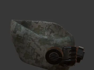 Gas mask helmet 3d model scifi Low-poly  Low-poly 3D model