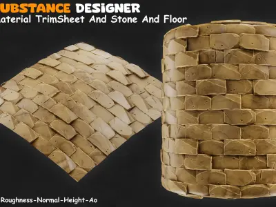 Stylize Material Trim Sheet And Stone Floor vol 01 Texture