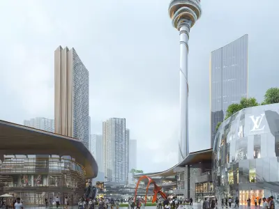 Neo-Futuristic Landmark Tower Complex 3D model