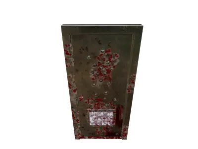 Bullet Damaged Bloody Metal Door 3D model