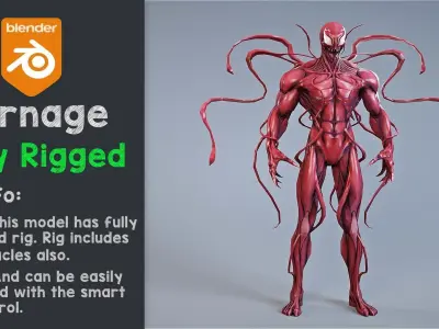 Venom - The Carnage rigged Low-poly 3D model