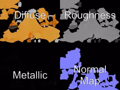 Golden Hazmat Suit model pack Low-poly 3D model