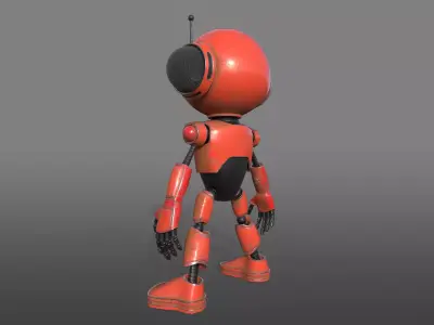 Robot Low-poly 3D model 8