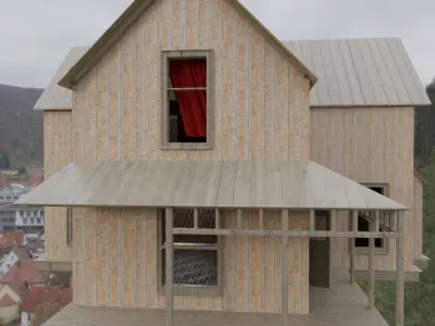 Old Wooden House - Detailed Interior Low-poly 3D model