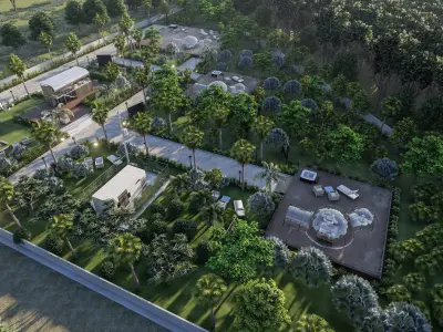 bubbles logdes tourism garden sketchup model with lumion file 3D model