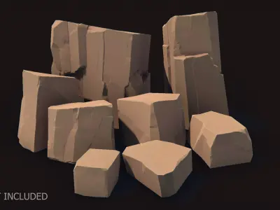 Vert Vaults - Rocks pack Low-poly 3D model