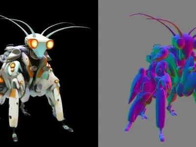 sci-fi robotic bugs pack Low-poly 3D model