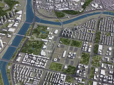 Daejeon Low-poly 3D model