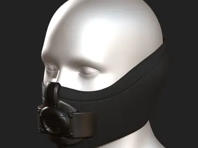 Gas mask respirator scifi futuristic 3d  Low-poly 3D model