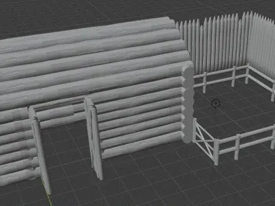 Frontier Fort Free low-poly 3D model