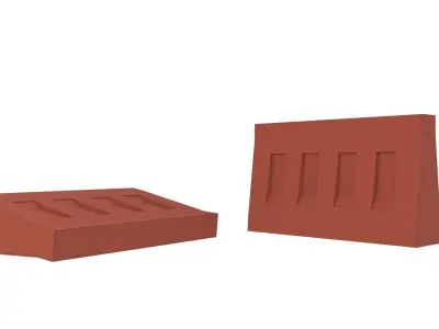 low-poly plastic roadblock Free low-poly 3D model