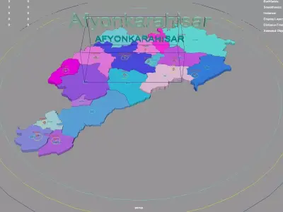 Afyonkarahisar  Aegean Region  Turkey map region geography 3D model