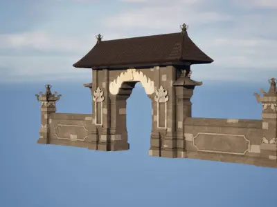 Gapura Wall Bali Generic B Variation 3D model