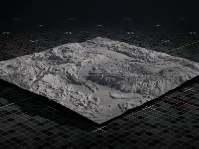 Volcano terrain Flat Version 7 3D model