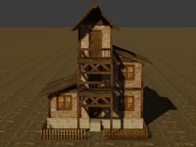 Medieval house eleven 11 Low-poly 3D model