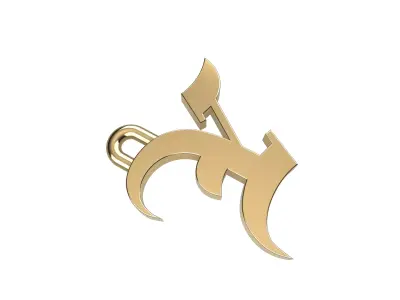 Gothic Letter Y Pedant 3D print model