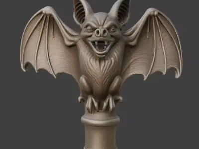 BAT CANE HANDLE 3D print model