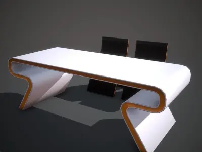 Desk Sci Fi Low-poly 3D model