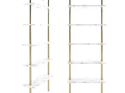 marble bookshelf 3D model