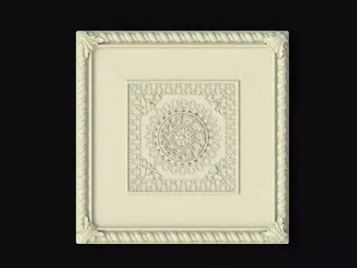 rosette ornate ceiling tile 3D model