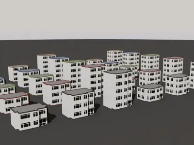 Cartoon Building Low Poly Building F 30 Variant Low-poly 3D model
