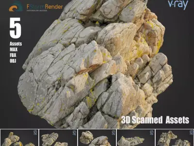 Cliff pack C bundle 3D model