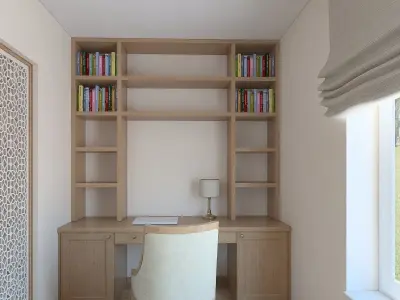 Work room with sliding doors Free 3D model