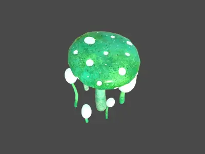 Fantasy Mushroom H04 Green - Scene Backdrop Design Low-poly 3D model