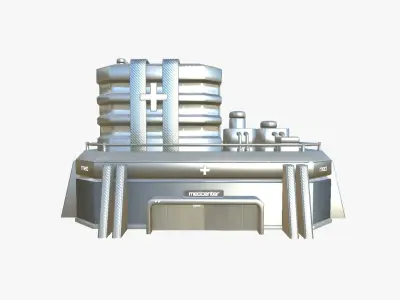 SciFi Hospital A08 Metallic - Sci Fi Exterior Design Low-poly 3D model