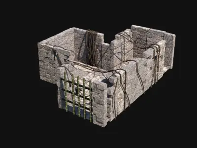SACRIFICE ALTAR JUNGLE TRIBAL CULT PLACES ROCK CONSTRUCTIONS Low-poly 3D model