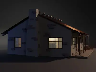 Rural Home Low poly 3D model