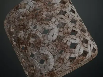 Rusty Circular Chainmail PBR Seamless Texture
