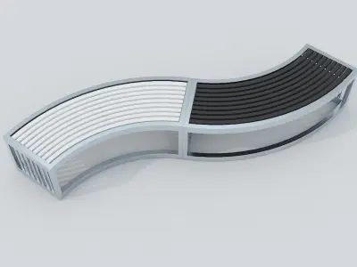 Metal Bench Low-poly 3D model