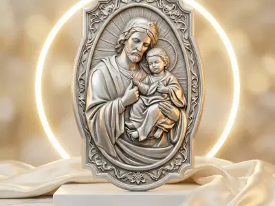 Sacred Family Relief 3D Model 3D print model