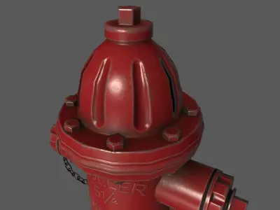 US fire hydrant Low-poly 3D model