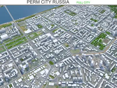 Perm City Russia Low-poly 3D model