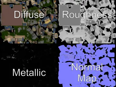 Medieval Castle on Hill Model Pack Low-poly 3D model