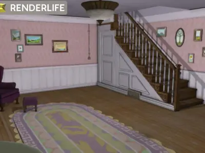 Old farmhouse living room 3D model