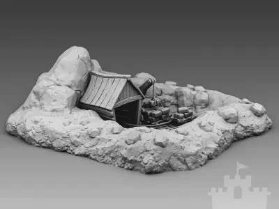 Cartoon stone quarry 3D print model