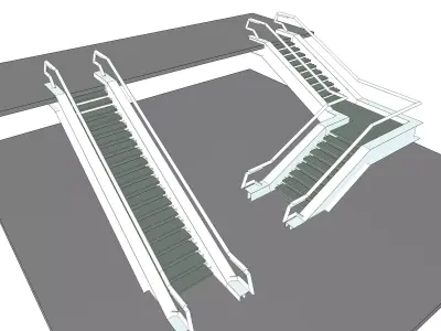 Concrete-Steel Stairs 2 3D model