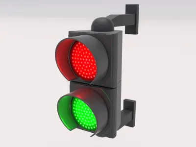 Traffic Light 02 Low-poly 3D model
